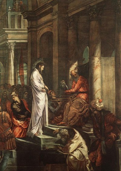 Tintoretto: Christus vor Pilatus, 1566/67, Sala dell'Albergo in der Scuola di San Rocco in Venedig
