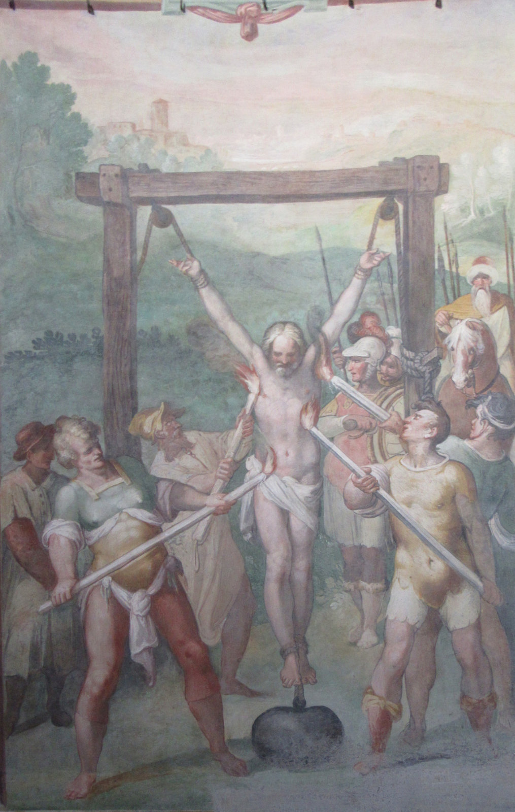 Primus' Martyrium, Fresko in der Primus und Felicianus geweihten Kapelle der Kirche San Stefano Rotondo in Rom