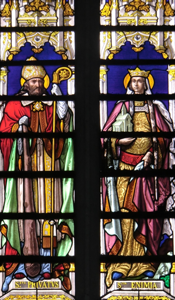 Glasfenster: Privatus mit Enimia, in der Kathedrale in Mende