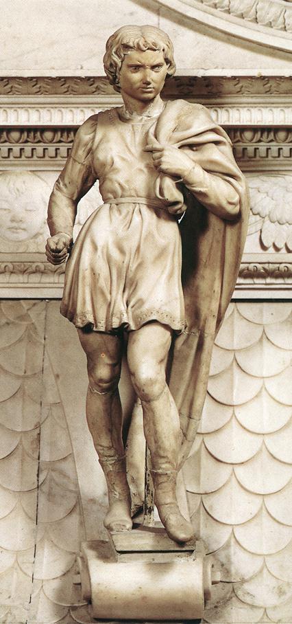 Michelangelo: Marmorstatue, 1494, in der Kirche San Domenico in Bologna