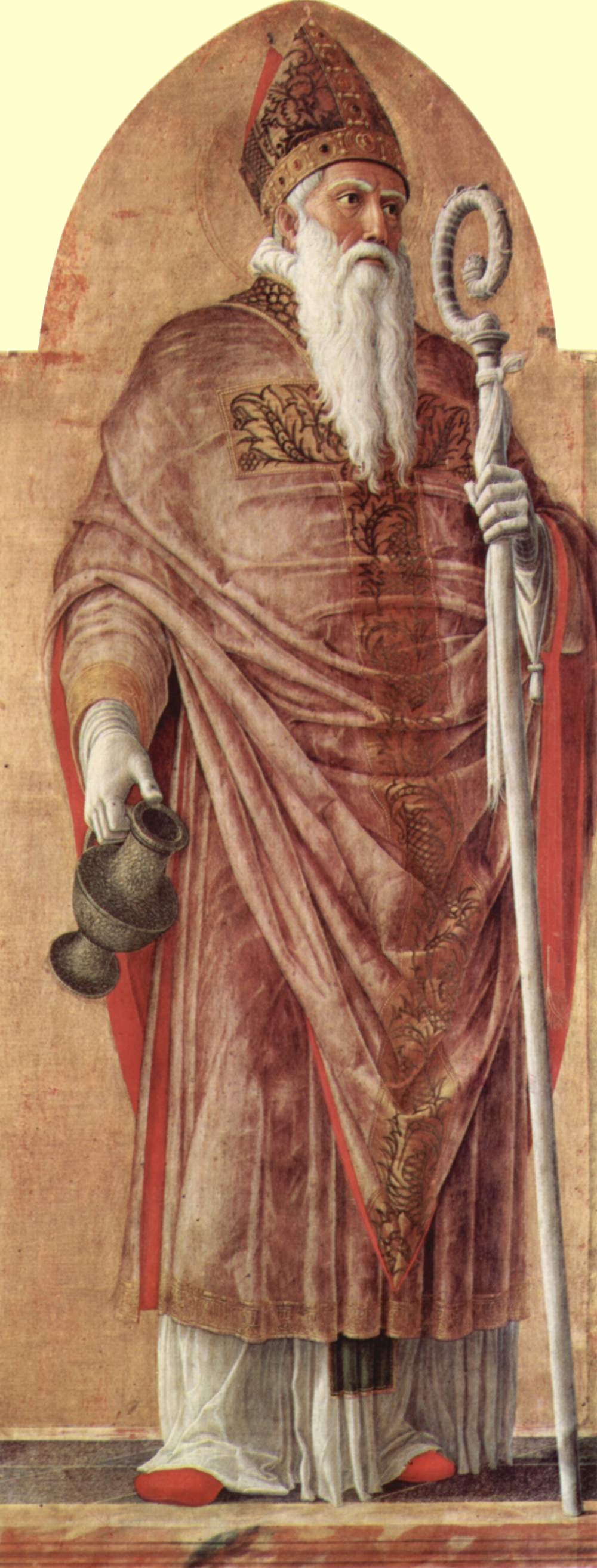 Andrea Mantegna: Prosdocimus, Ausschnitt aus dem Lukas-Altar, 1453, in der Pinacoteca di Brera in Mailand