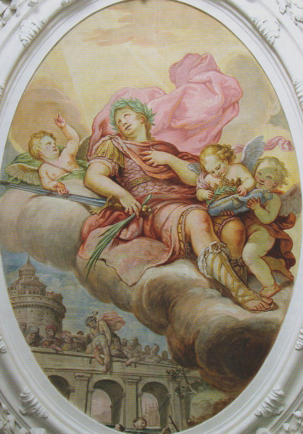 Hans Georg Asam: Fresko, 1693, im Nartex der Kirche des ehemaligen Klosters St. Quirinus in Tegernsee