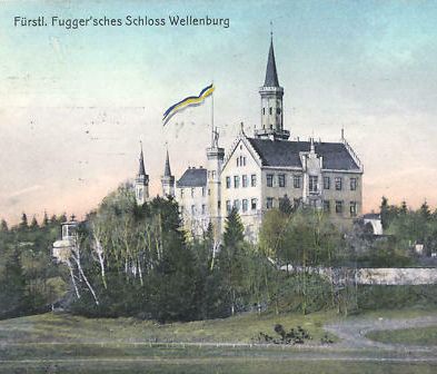 Postkarte: Schloss Wellenburg bei Augsburg, vor 1910