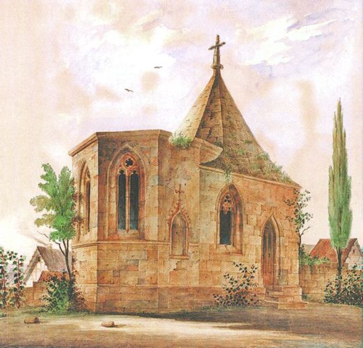 Carl Beisbarth: Regiswindis-Kapelle, Aquarell, 1849