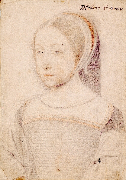 Jean Clouet: Renata von Ferrara, im Musée Condé in Chantilly