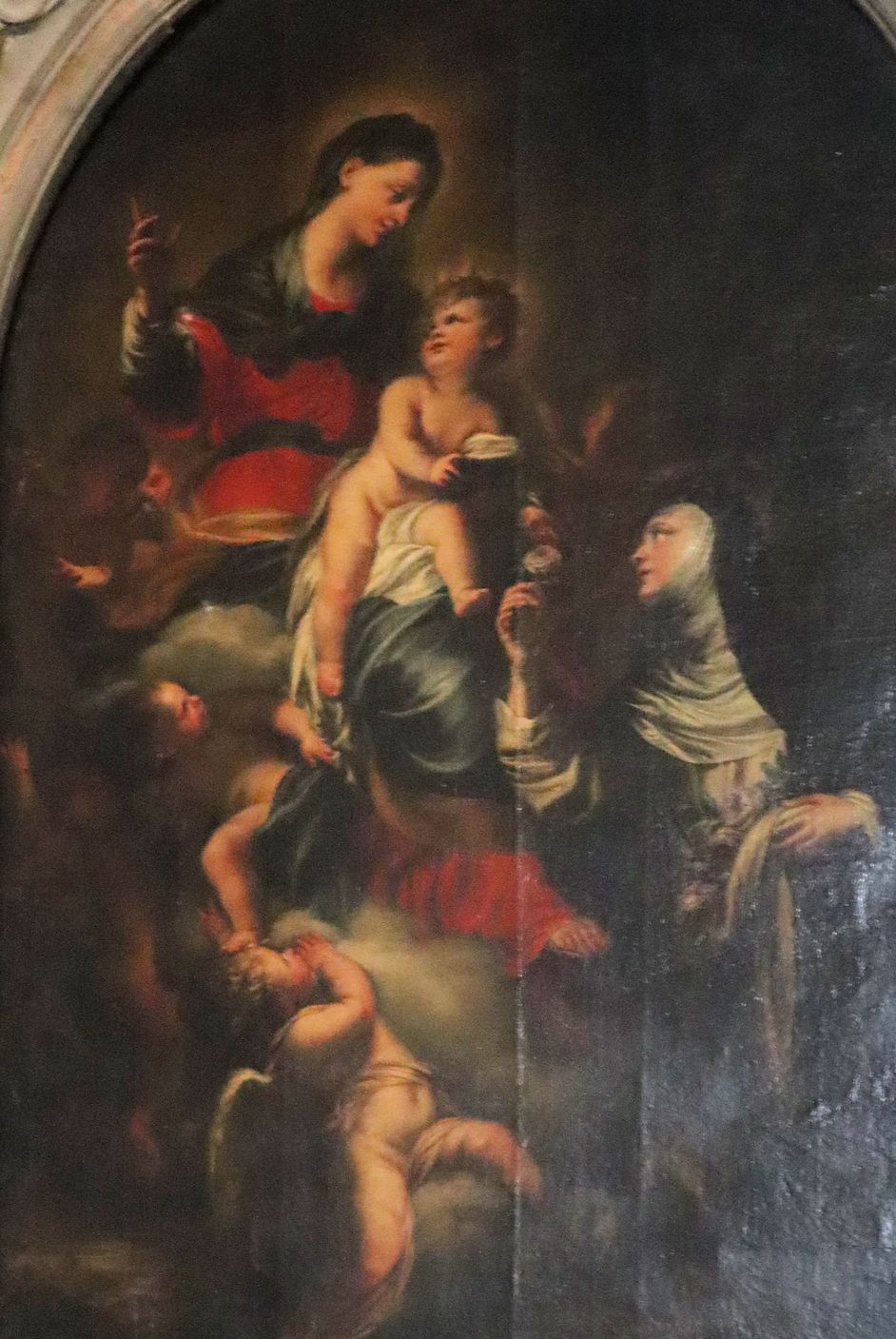 Domenico Piola: Rosa vor Maria, Altarbild, um 1673, in der Kirche Santa Maria di Castello in Genua