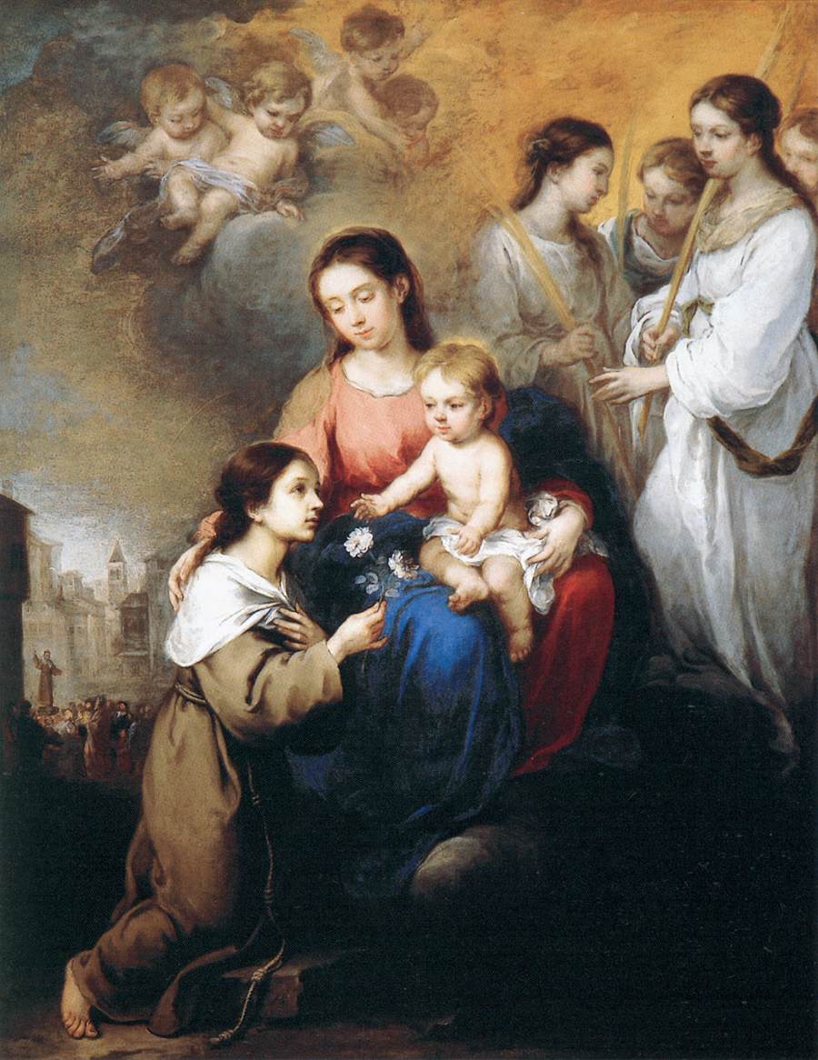 Bartolomé Esteban Murillo: Rosalia vor Maria und dem Jesuskind, um 1670, im Museum Thyssen-Bornemisza in Madrid