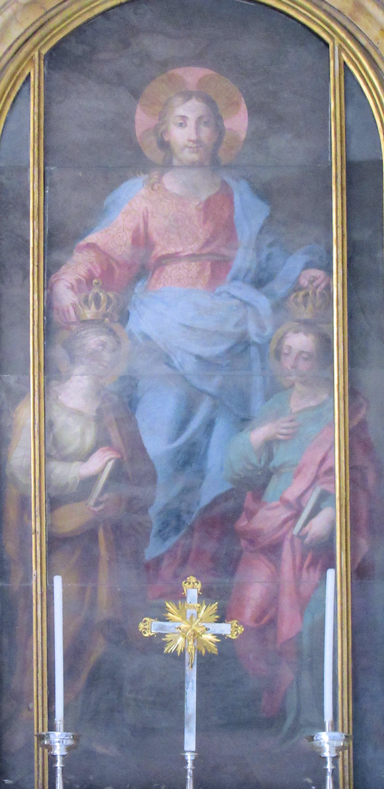 Altarbild in der Rufina und Secunda geweihten Kapelle der Taufkapelle San Giovanni in Fonte am Lateran in Rom