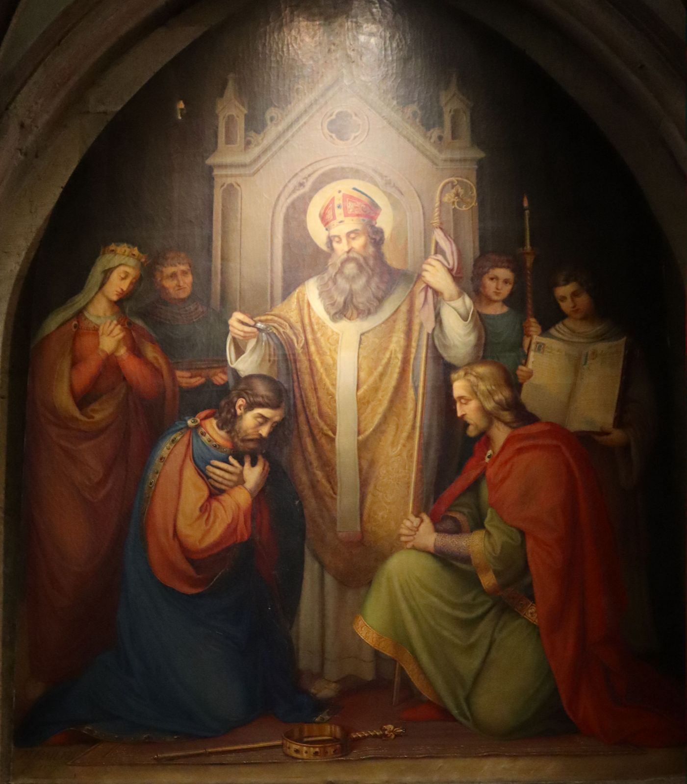 Ludwig Hailer: Rupert tauft Herzog Theodo II., 1839, Altarblatt im Dom in Regensburg