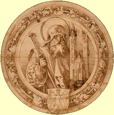 Sebald Beham: Sebaldus mit dem Modell seiner Kirche, um 1521, Rosenwald Collection in der National Gallery of Art in Washington