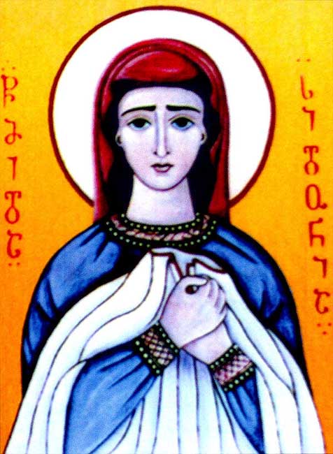 georgische Ikone: Sidonia mit dem Gewand Christi