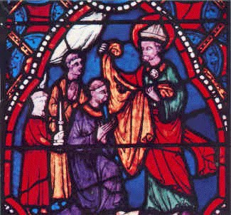 Glasfenster: Sidonius Apollinaris, in der Kathedrale in Clermont-Ferrand