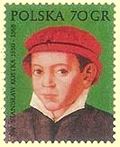 Briefmarke der polnischen Post zum 450. Geburtstag im Jahr 2000