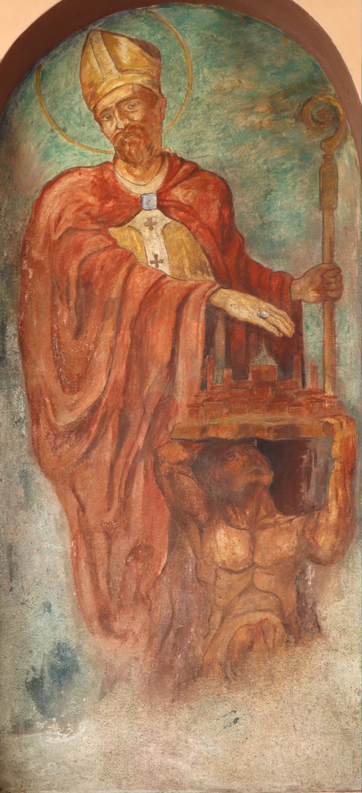 Fresko an der Kirche Santi Gervasio e Protasio in Pavia