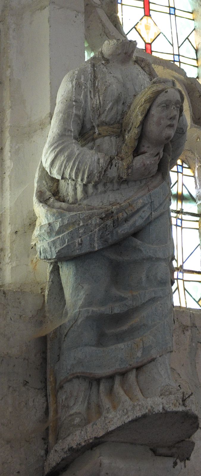 Statue, um 1575, in der Tancha geweihten Kirche in Lhuître