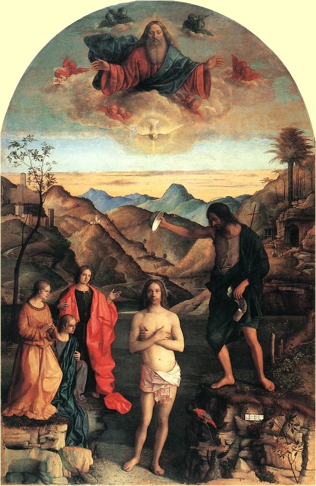 Giovanni Bellini: Taufe Christi, 1500 - 02, in der Kirche Santa Corona in Vicenza