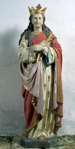 Statue, 19. Jahrhundert, in der Triphina geweihten Kapelle in Pontivy in der Bretagne