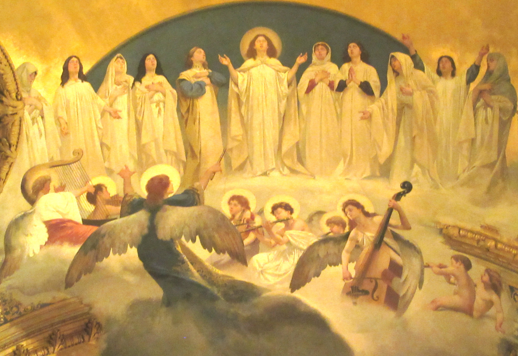 Deckengemäle nach dem Vorbild der „Jungfrauenprozession” in der Basilika Sant'Apollinare Nuovo in Ravenna, im Zentrum Veneranda, um 1705, in der Kathedrale in Acireale
