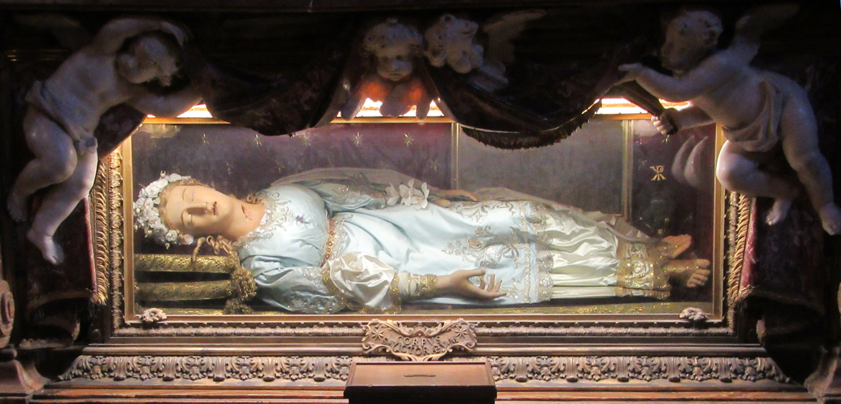 Liegefigur in der Kirche Santa Maria della Vittoria in Rom