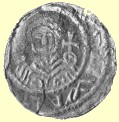 Silbermünze mit dem Bild Walterichs aus der Zeit der Salier, gefunden in Murrhardt