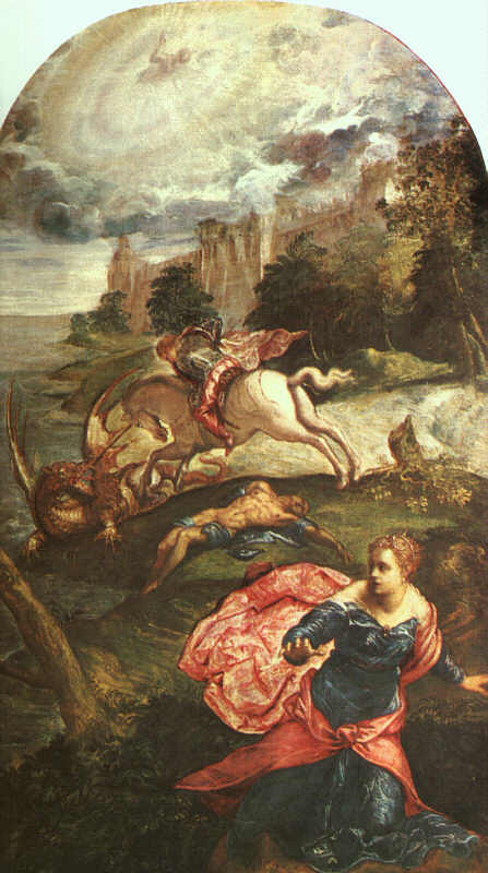 Jacopo Robusti Tintoretto: Georg und der Drache, 1560, National Gallery in London
