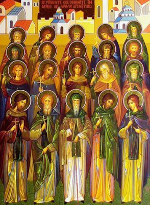 die 20 Mönche des  Klosters Mār Saba