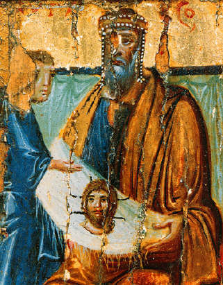 Ikone: Abgar mit dem wahren Bild Christi, 10. Jahrhundert, im Katharinenkloster auf dem Berg Sinai