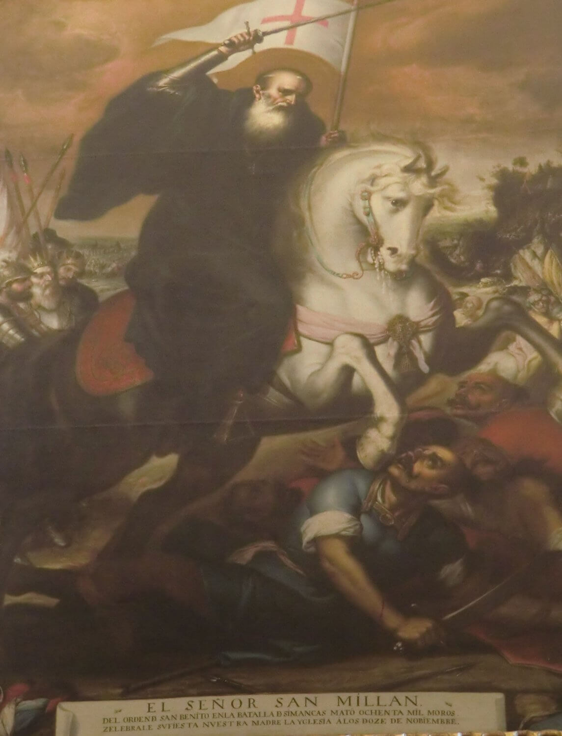 Gemälde: Ämilius in der Schlacht von Clavijo, um 1675, in der Kirche San Salvador in Sevilla