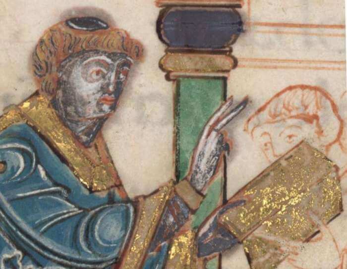 Buchmalerei: Æthelwold segnend, 10. Jahrhundert, in der British Library in London