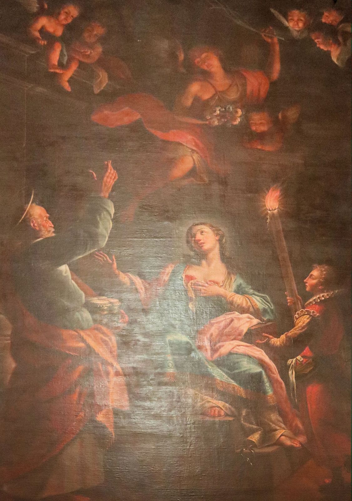 Antonio Pennisi: Petrus besucht die ihrer Brüste beraubte Agatha im Gefängnis, 1777, in der Kirche Sant'Agata la Vetere in Catania