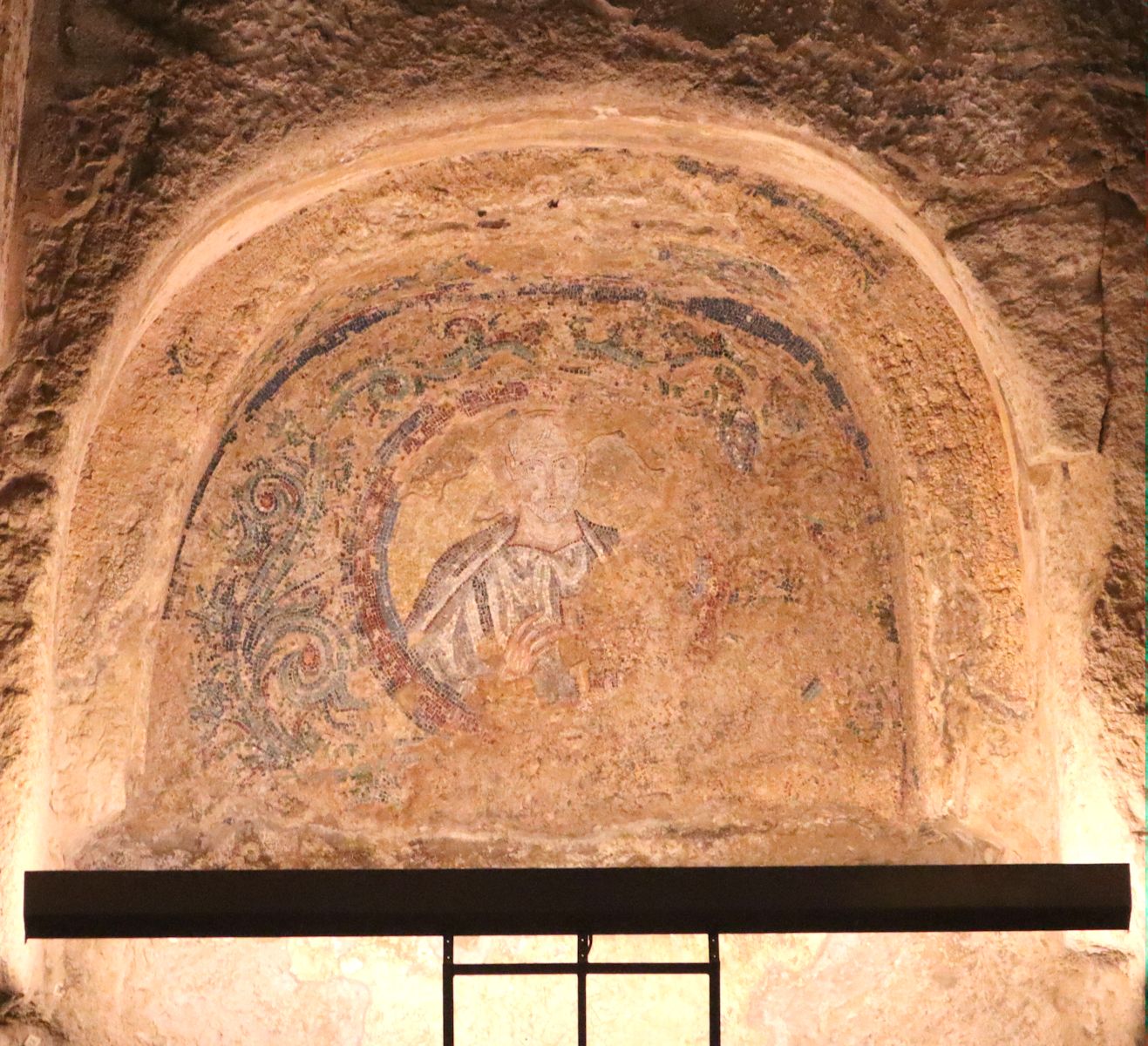 Fresko in der von Agrippinus eingerichteten Kirche in den Katakomben San Gennaro in Neapel