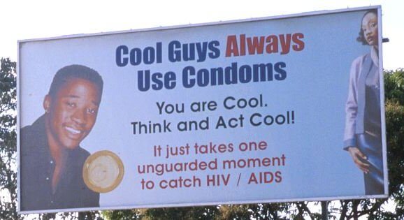 Plakat zur Aids-Prävention im afrikanischen Malawi