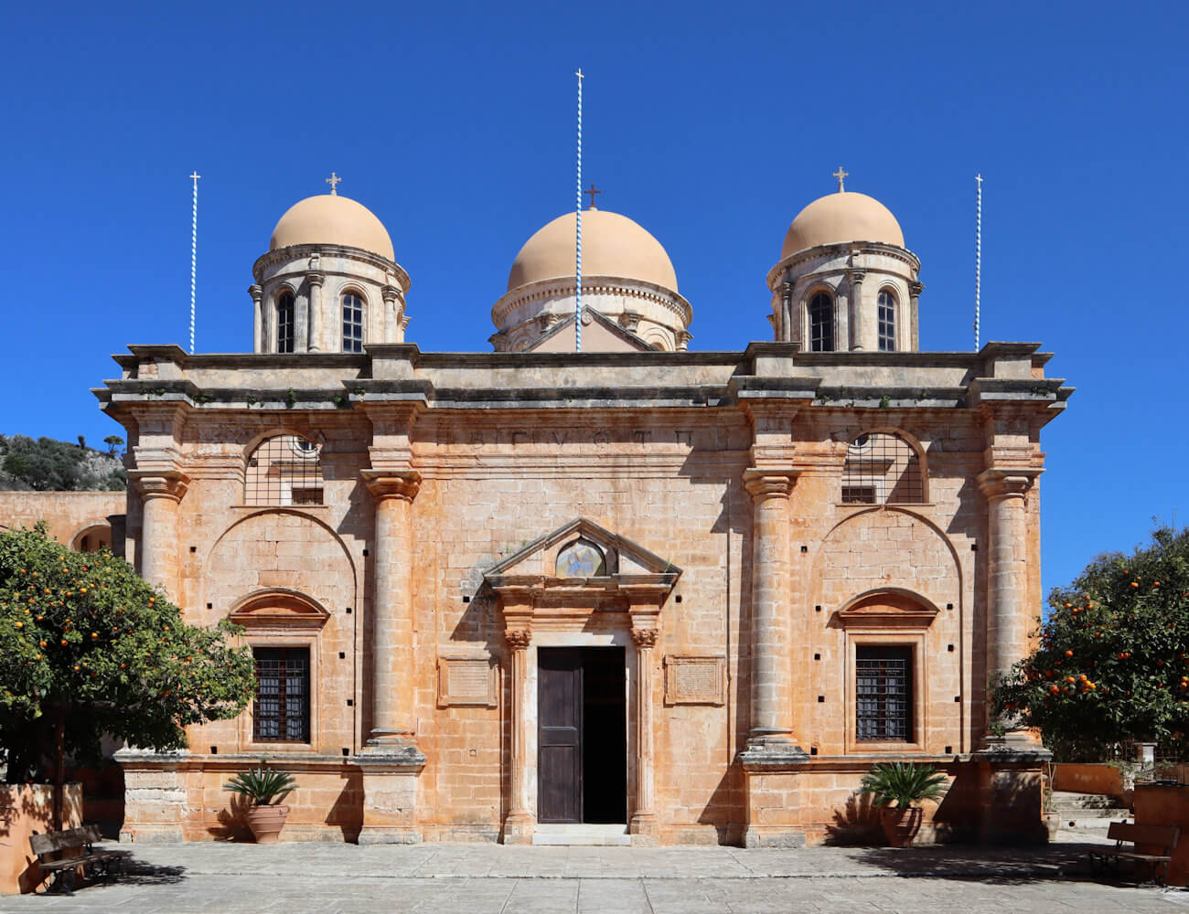 „Katholikon”, die Kirche im Kloster Agia Triada bei Chania, das im frühen 17. Jahrhundert - noch unter venezianischer Herrschaft - errichtet wurde