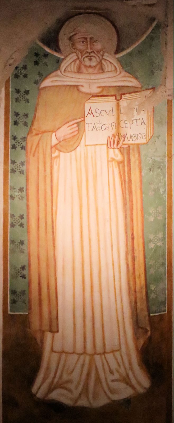 Fresko, 14. Jahrhundert, in der  Klosterkirche Santa Croce bei Sassoferrato