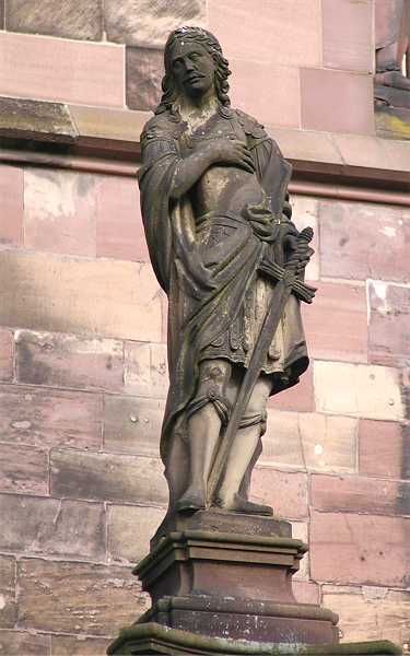 Alexander auf einer der Pestsäulen vor dem Freiburger Münster