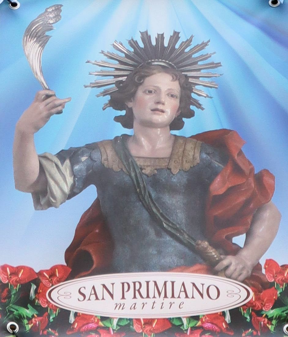 Plakat gegenüber der Kirche Santissima Annunziata in Lesina