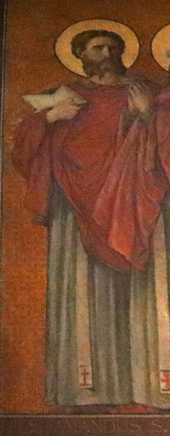 Alphonse Le Hénaff: Die Heiligen der Bretagne (Ausschnitt), Fresko, um 1874, in der Kathedrale in Dol-de-Bretagne