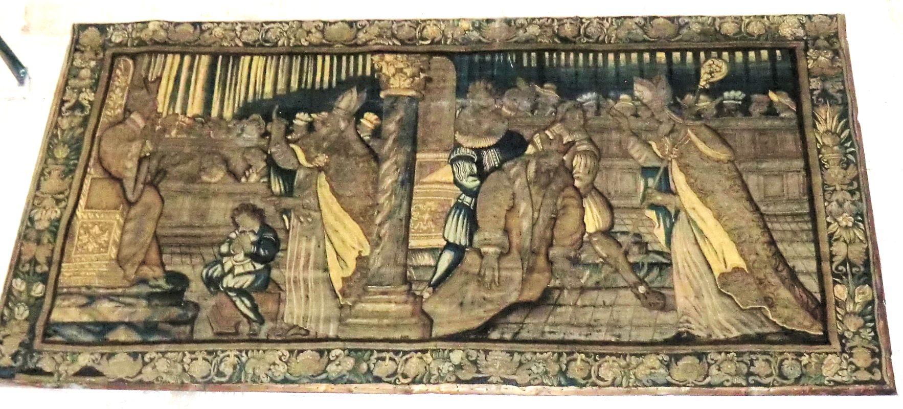 Tapisserie: Amantius bekehrt Honorat und steht ihm beim Sterben bei, 16. Jahrhundert, in der Kirche St-Amans in Rodez