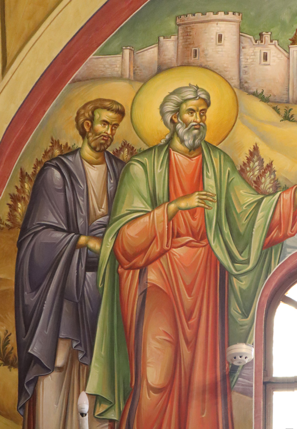 Fresko: Andreas predigt in Byzanz - dem heutigen Ístanbul - (Ausschnitt), in der Andreaskathedrale in Patras