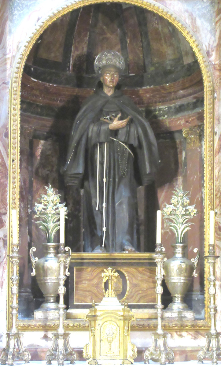 Ginés Ruiz: Statue und Reliquiar in der Andreas Hibernon geweihten Kapelle in der Kathedrale in Murcia