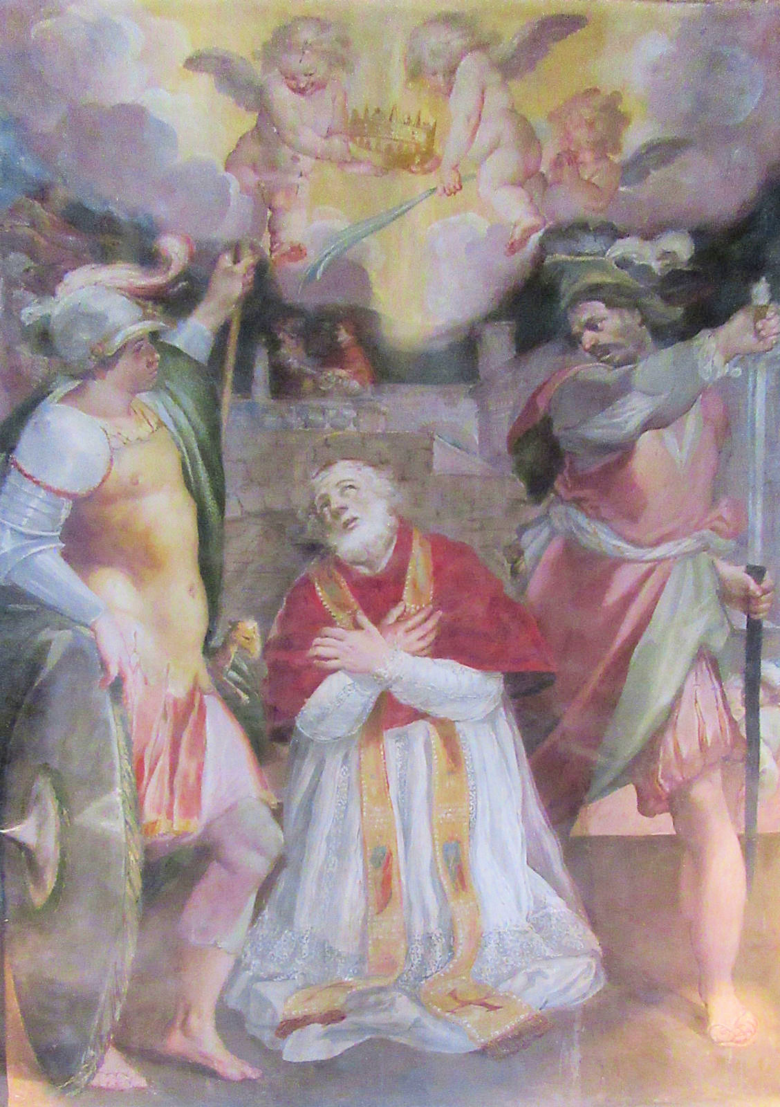 Anicetus' Martyrium, Fresko in der Anicetus geweihten Kapelle des Palazzo Altemps in Rom