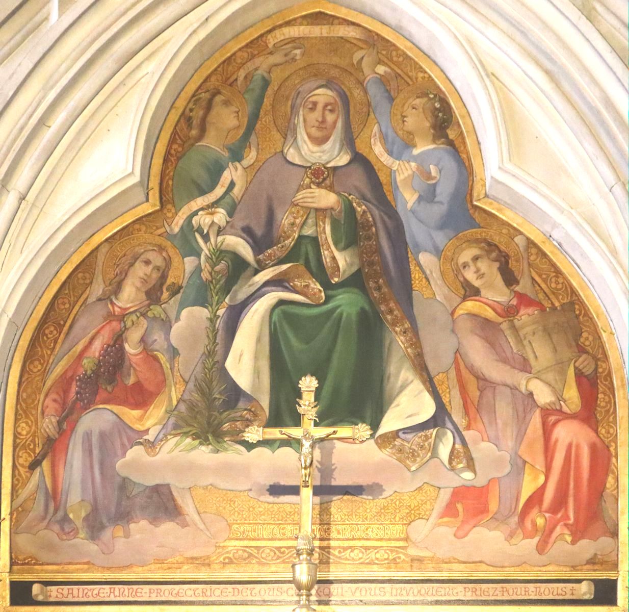 Antoine Meuret: thronende Anna, 1886, in der Kirche Saint-Aubin in Guérande bei Nantes