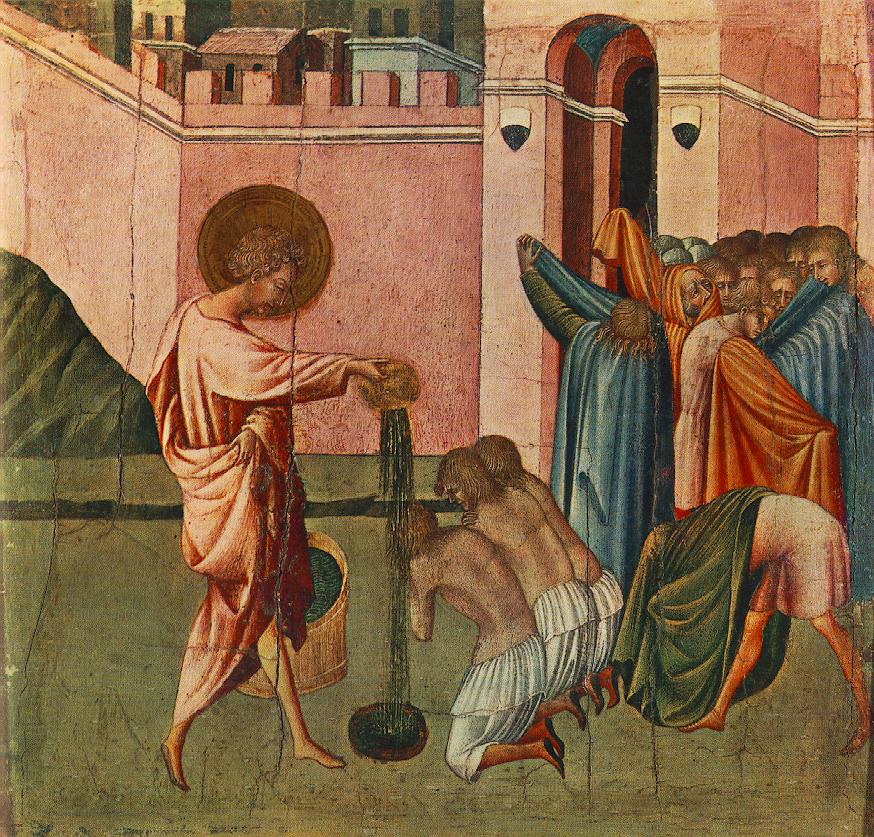 Giovanni di Paolo: Ansanus tauft, um 1445, im Christlichen Museum in Esztergom