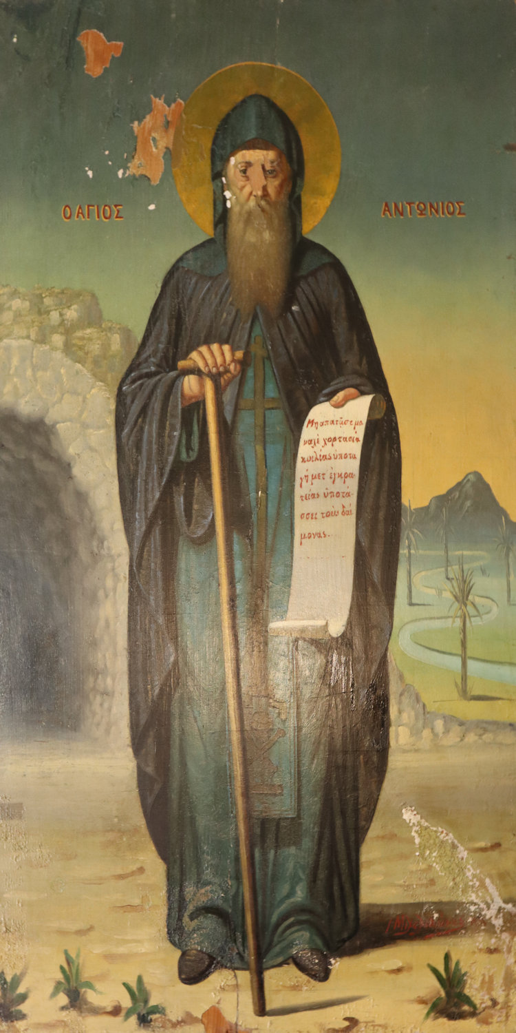 Gemälde im Katholikon des Antonius geweihten Klosters Vrontisi bei Vorizia auf Kreta