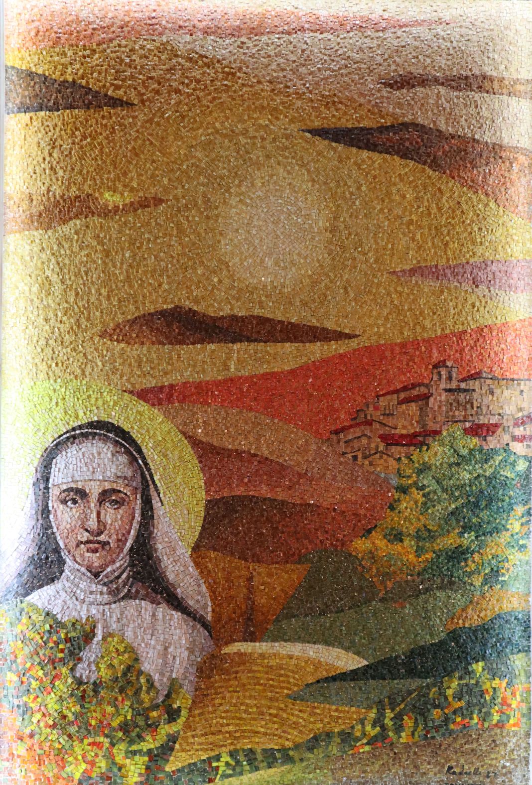 Mosaik, 1978, in der Pfarrkirche in Pozzaglia Sabina