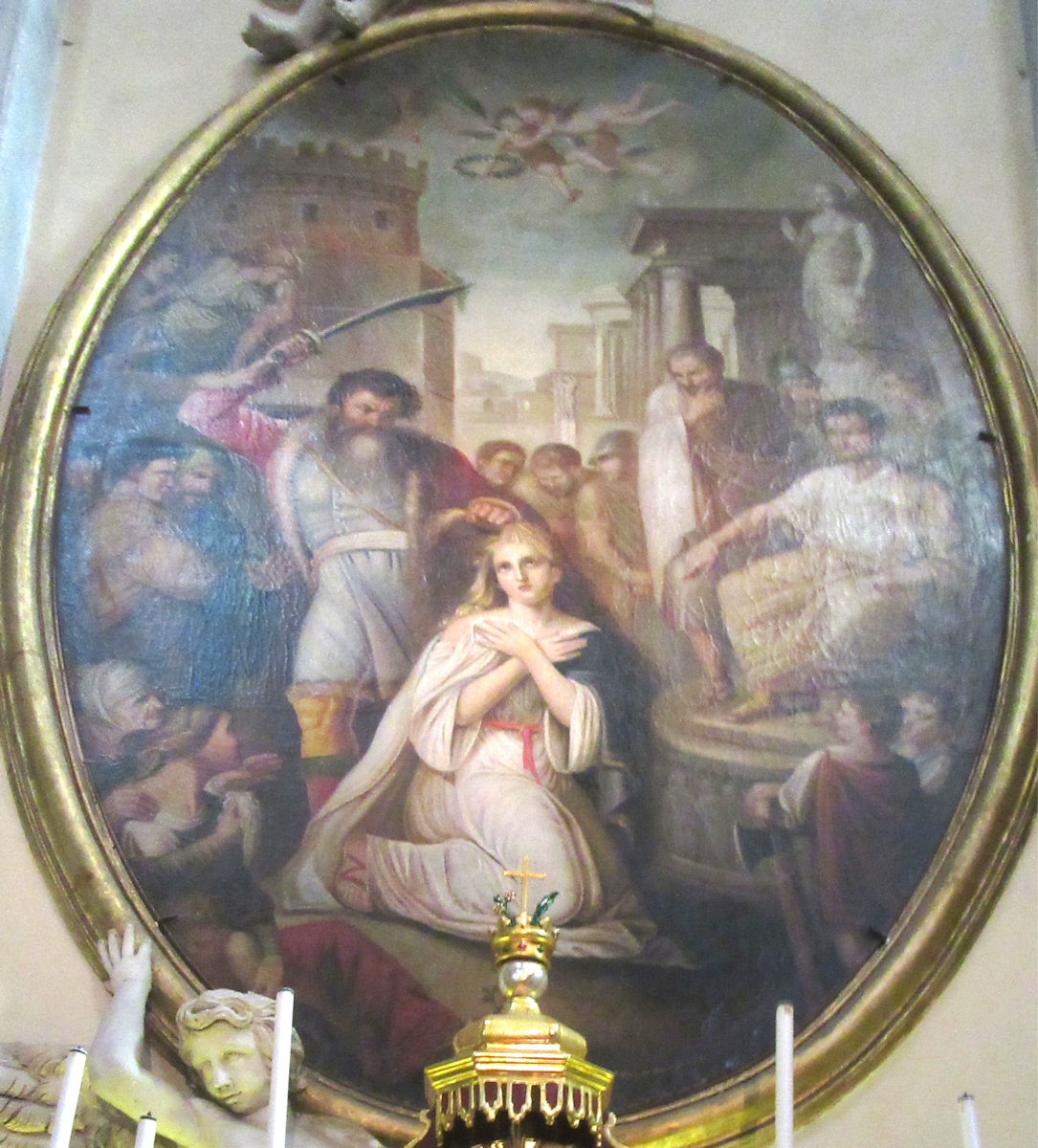 Barbaras Martyrium, 1745, in der Kirche Santa Barbara in Paternò bei Catania