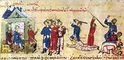 Buchmalerei: Persische Märtyrer unter Schapur II