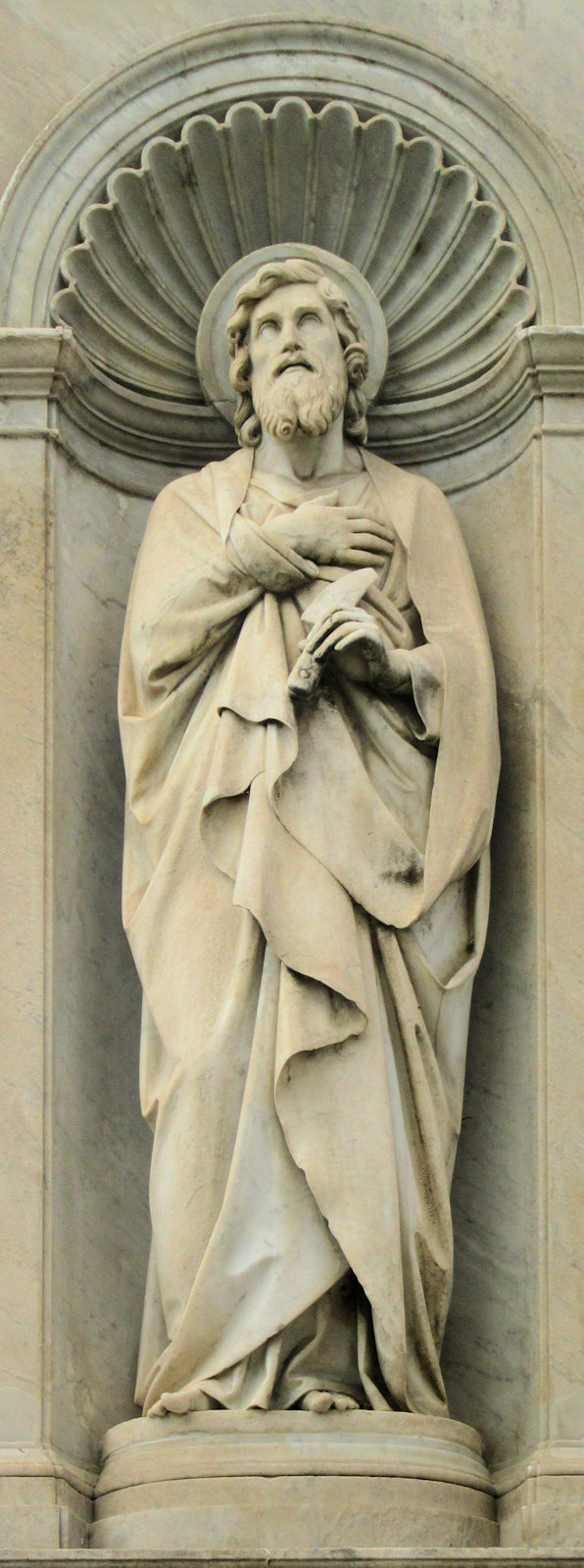 Statue, 1869, vor der Kirche San Bartolomeo all'isola in Rom