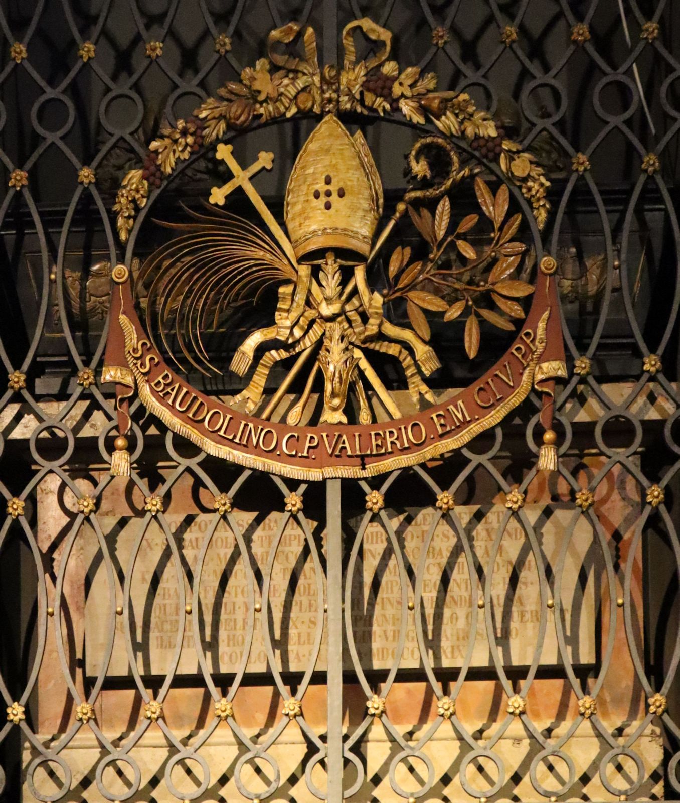 Baudolinus' Reliquien (und die eines Valerius) in der Kathedrale in Alessandria