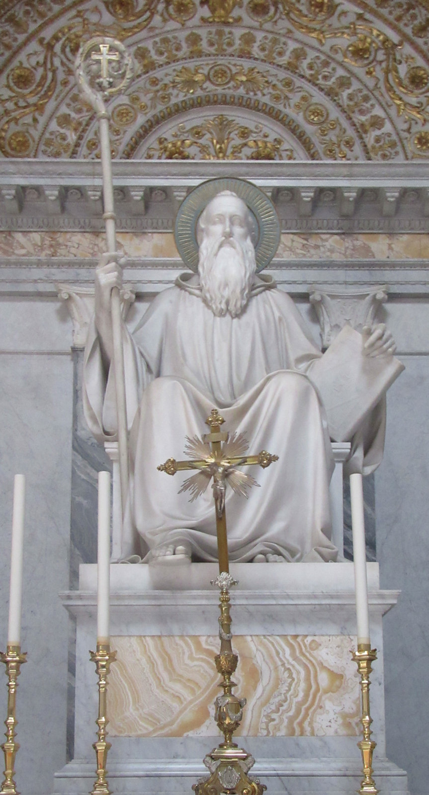 Statue, um 1845, in der Basilika San Paolo fuori le Mura in Rom